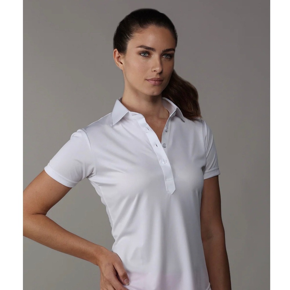Collars & Co Women Size 2XL Dress Collar Polo White Performance Short Sleeve